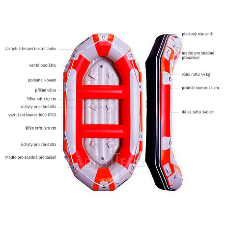 Raft AQUADESIGN Avanti 340 Red - až 6 osob