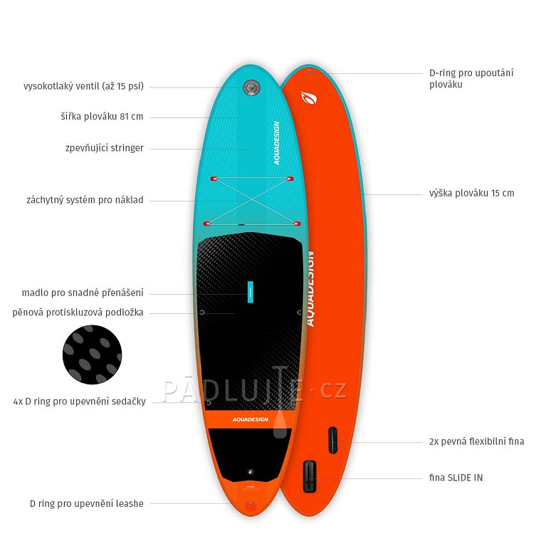 Paddleboard AQUADESIGN Django 10'8 - nafukovací