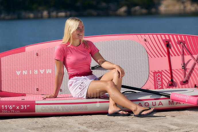 Tričko dámské PADDLEBOARDING PINK lycra krátký rukáv