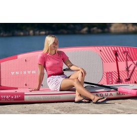 Tričko dámské PADDLEBOARDING PINK lycra krátký rukáv