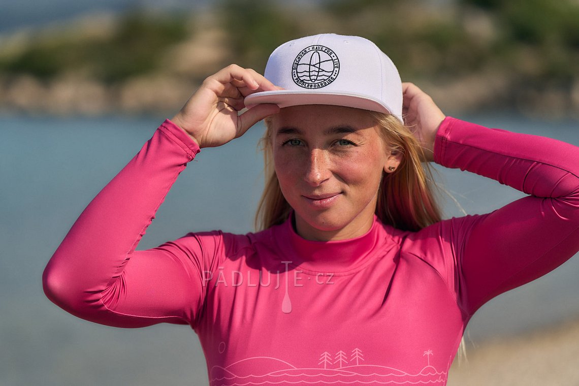 Tričko dámské PADDLEBOARDING DARK PINK tmavě růžová lycra dlouhý rukáv