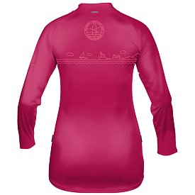 Tričko dámské PADDLEBOARDING DARK PINK lycra dlouhý rukáv