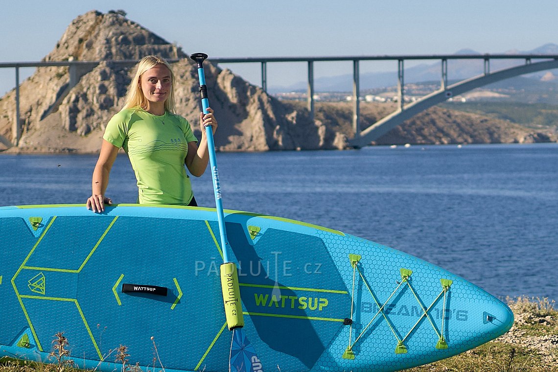 Tričko dámské PADDLEBOARDING NEON GREEN svítivě zelené krátký rukáv