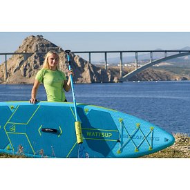 Tričko dámské PADDLEBOARDING NEON GREEN lycra krátký rukáv