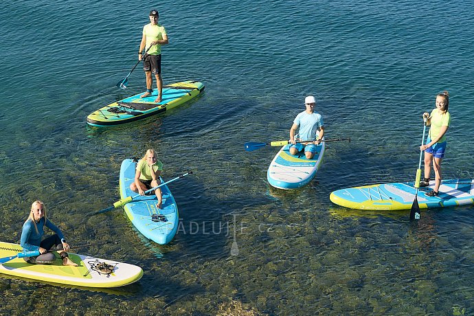 Tričko dámské PADDLEBOARDING NEON GREEN lycra krátký rukáv