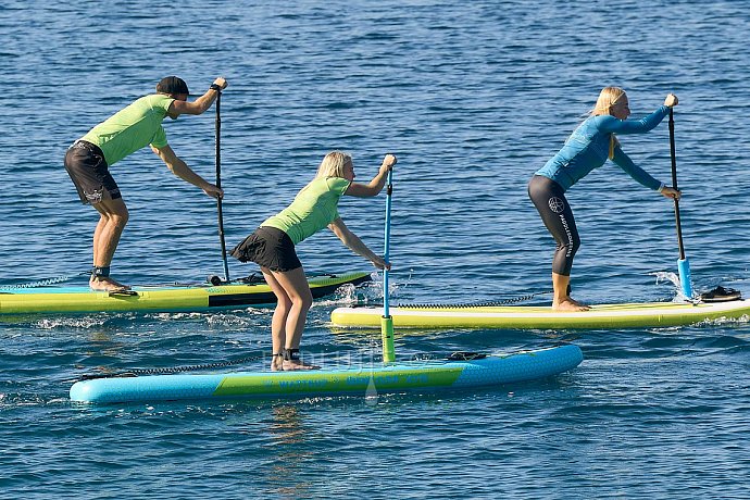 Tričko dámské PADDLEBOARDING NEON GREEN lycra krátký rukáv