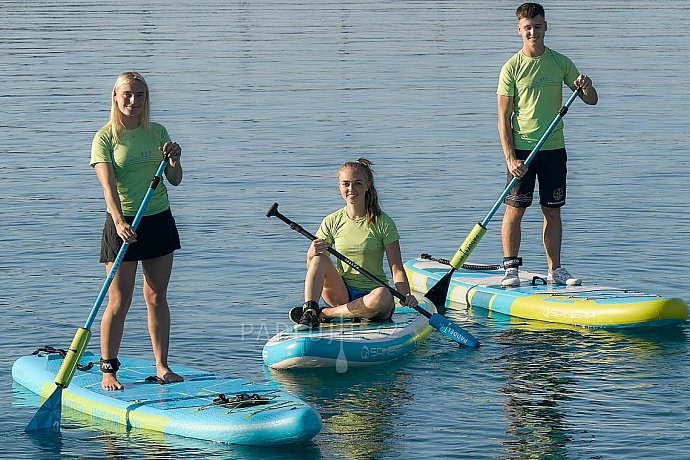 Tričko dámské PADDLEBOARDING NEON GREEN lycra krátký rukáv