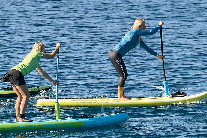 Tričko dámské PADDLEBOARDING NEON GREEN lycra krátký rukáv