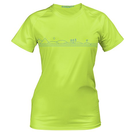 Tričko dámské PADDLEBOARDING NEON GREEN lycra krátký rukáv