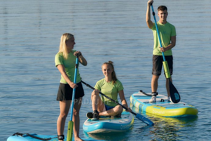 Tričko pánské PADDLEBOARDING NEON GREEN lycra krátký rukáv