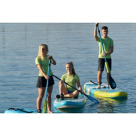 Tričko pánské PADDLEBOARDING NEON GREEN lycra krátký rukáv