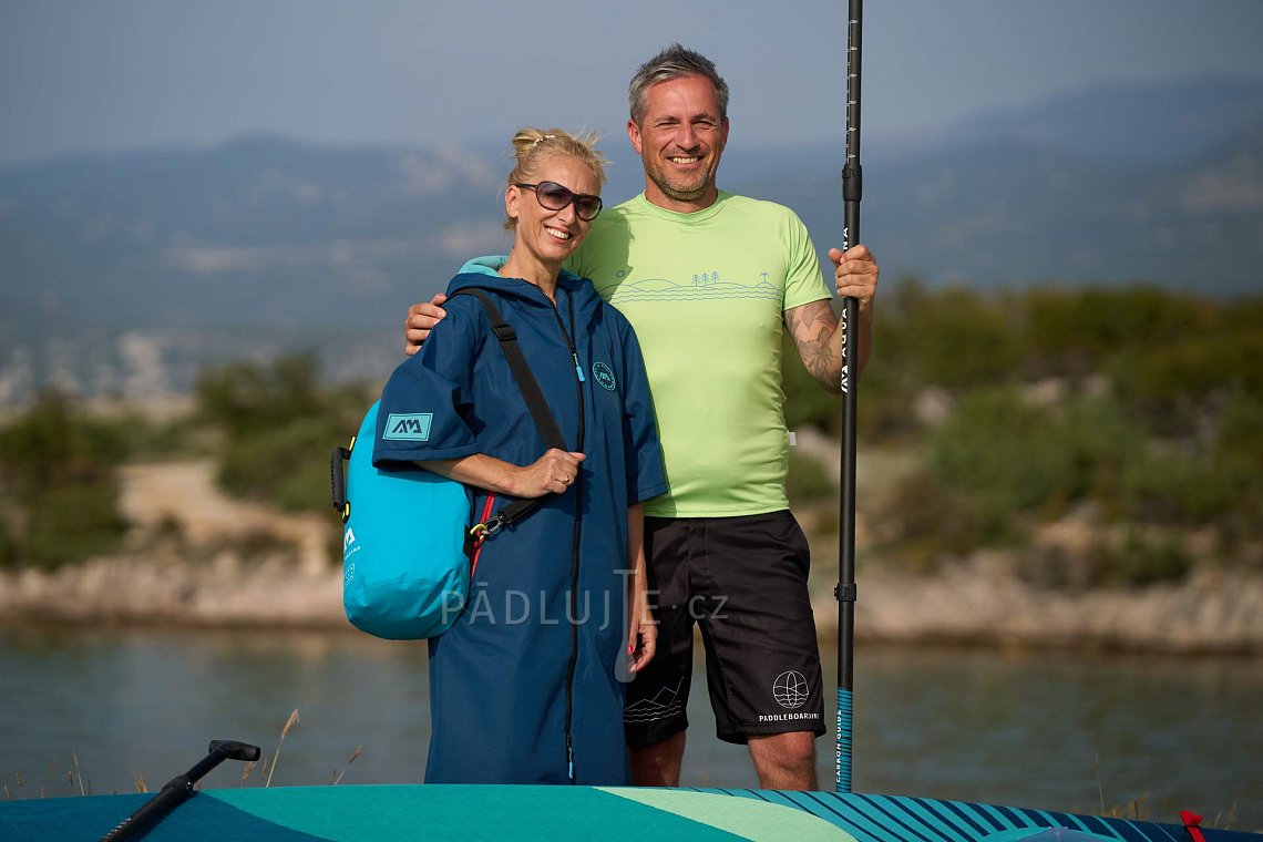 Tričko pánské PADDLEBOARDING NEON GREEN svítivě zelené lycra krátký rukáv