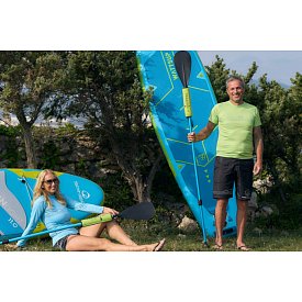 Tričko pánské PADDLEBOARDING NEON GREEN lycra krátký rukáv