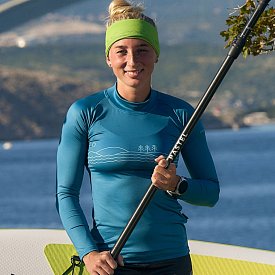 Tričko dámské PADDLEBOARDING PETROL lycra dlouhý rukáv