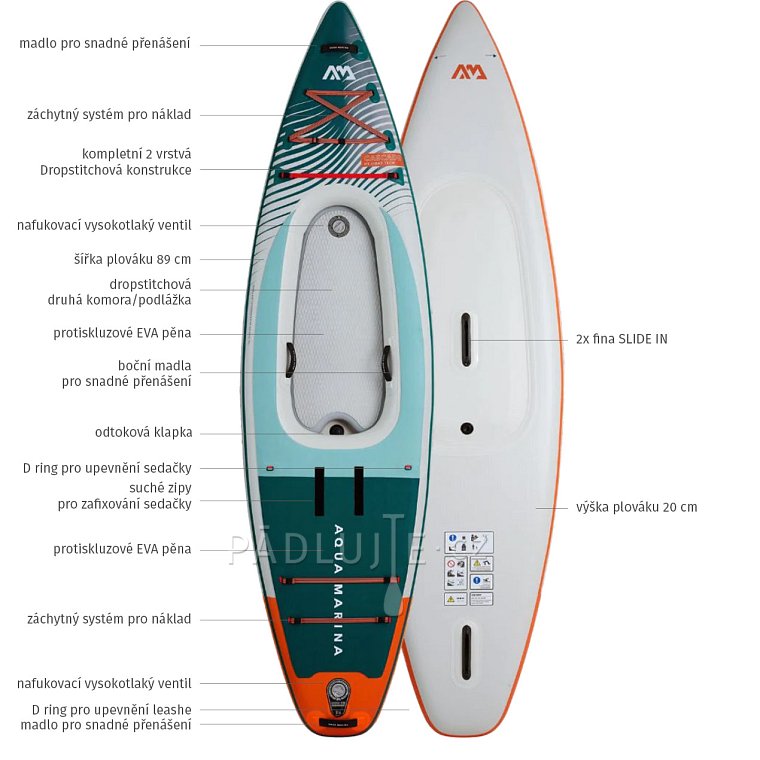 AQUA MARINA CASCADE 11'2 nafukovací kajak a paddleboard model 2024