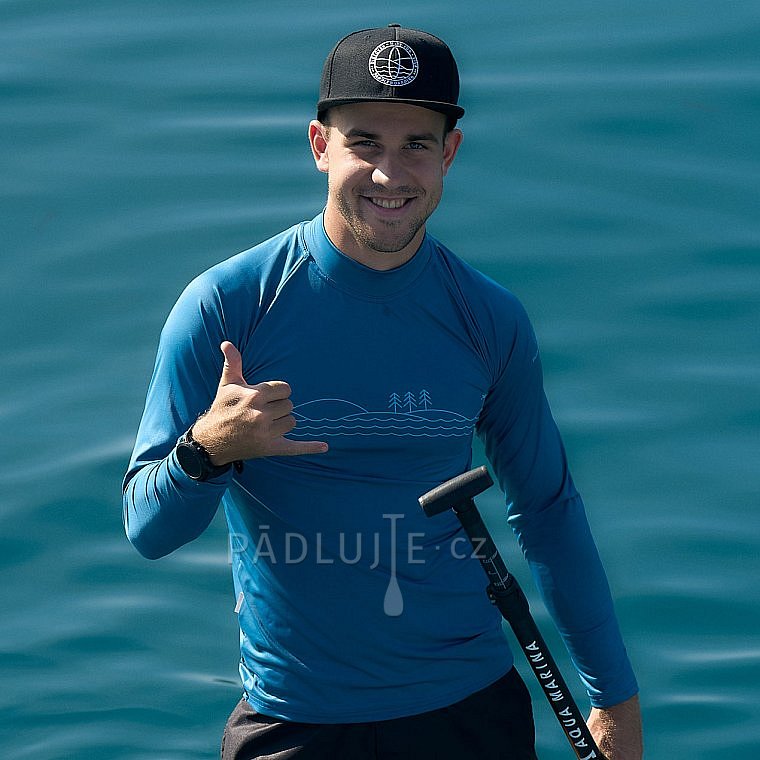 Tričko pánské PADDLEBOARDING PETROL lycra dlouhý rukáv