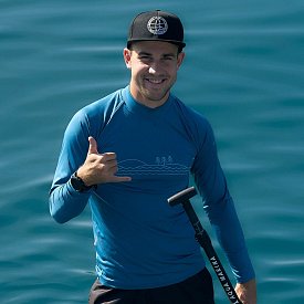 Tričko pánské PADDLEBOARDING PETROL lycra dlouhý rukáv