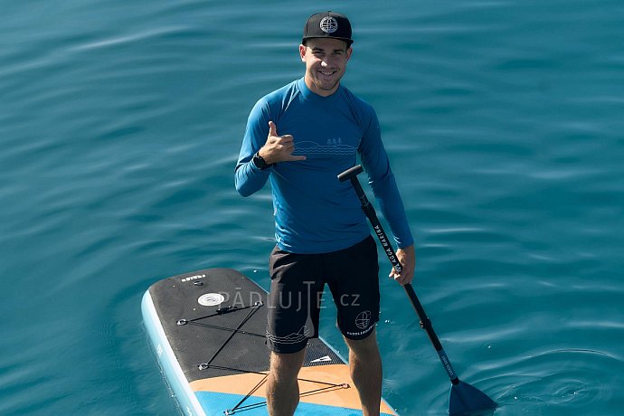 Tričko pánské PADDLEBOARDING PETROL lycra dlouhý rukáv