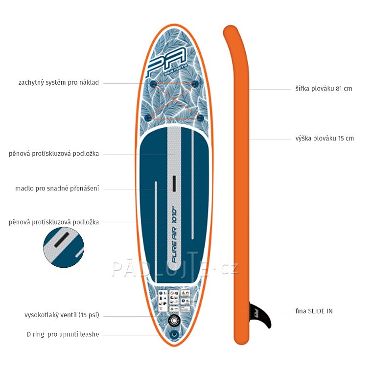 Paddleboard AQUA MARINA PURE AIR 10'10'' COMBO - nafukovací