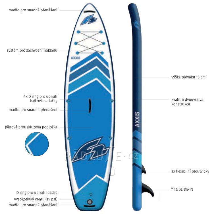 Paddleboard F2 AXXIS 11'6 COMBO LIGHT BLUE s pádlem 2024 - nafukovací paddleboard