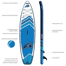 Paddleboard F2 AXXIS SMU 12'2 LIGHT BLUE s pádlem 2024 - nafukovací paddleboard