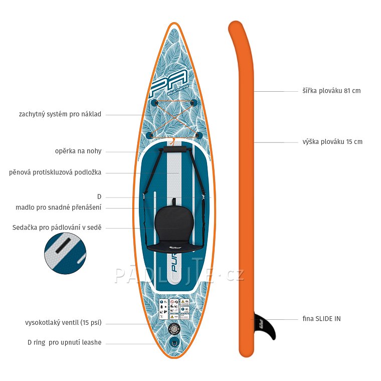 Paddleboard AQUA MARINA PURE AIR 11'0 COMBO model 2024 - nafukovací
