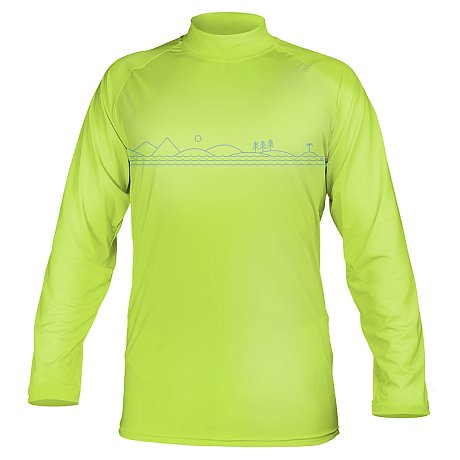 Tričko pánské PADDLEBOARDING NEON GREEN lycra dlouhý rukáv