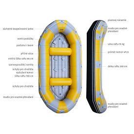 Raft AQUADESIGN Avanti 380 Yellow - až 8 osob