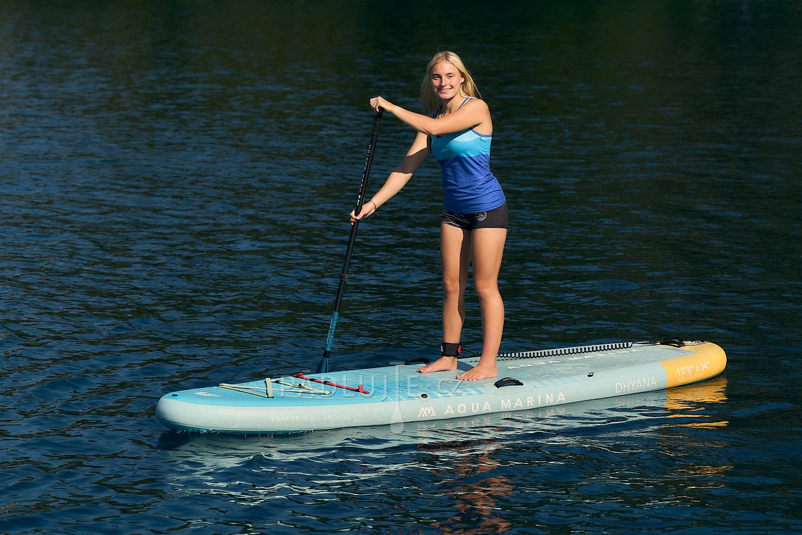 Komplet pro cvičení jógy - nafukovací molo AQUAMARINA Yoga dock  + 8x Paddleboard AQUA MARINA DHYANA 11'0 model 2023