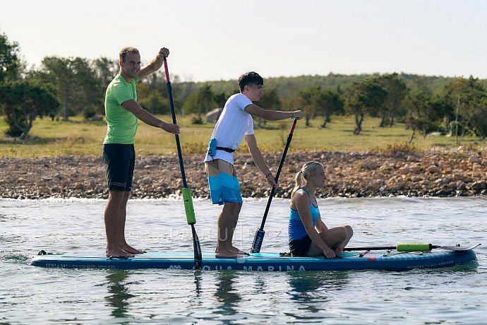 Tričko pánské PADDLEBOARDING STAMP WHITE lycra dlouhý rukáv