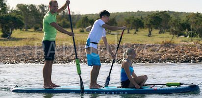 Tričko pánské PADDLEBOARDING STAMP WHITE lycra dlouhý rukáv