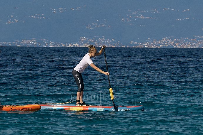 Tričko dámské PADDLEBOARDING STAMP WHITE lycra dlouhý rukáv