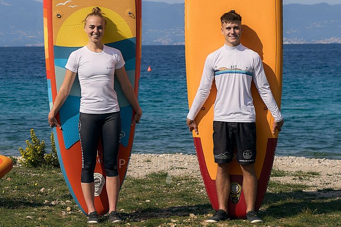 Tričko dámské PADDLEBOARDING STAMP WHITE lycra dlouhý rukáv