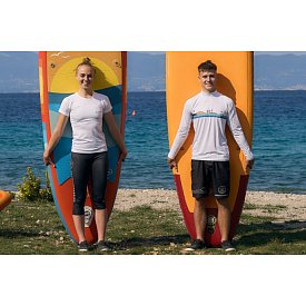 Tričko dámské PADDLEBOARDING STAMP WHITE lycra dlouhý rukáv