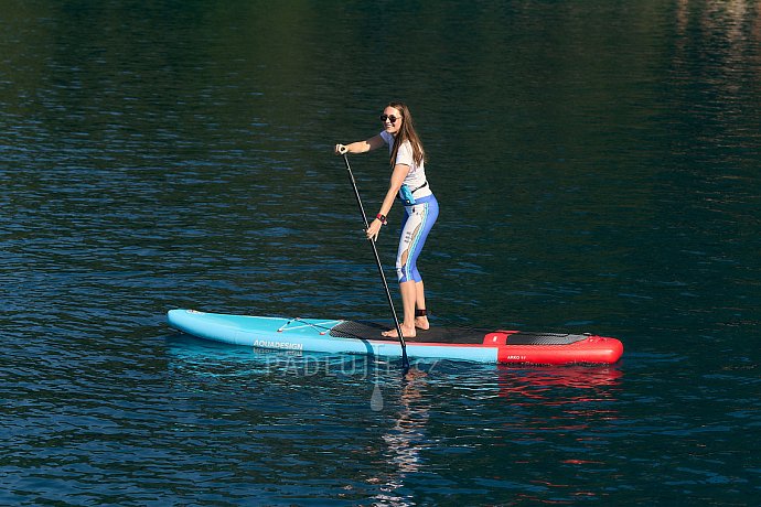 Tričko dámské PADDLEBOARDING STAMP WHITE lycra dlouhý rukáv