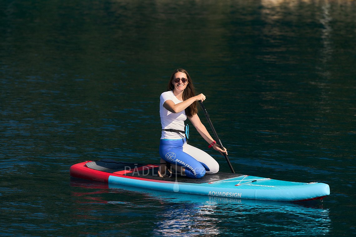 Tričko dámské PADDLEBOARDING STAMP WHITE lycra dlouhý rukáv