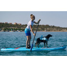 Tričko dámské PADDLEBOARDING STAMP WHITE lycra dlouhý rukáv