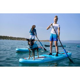 Tričko dámské PADDLEBOARDING STAMP WHITE lycra dlouhý rukáv