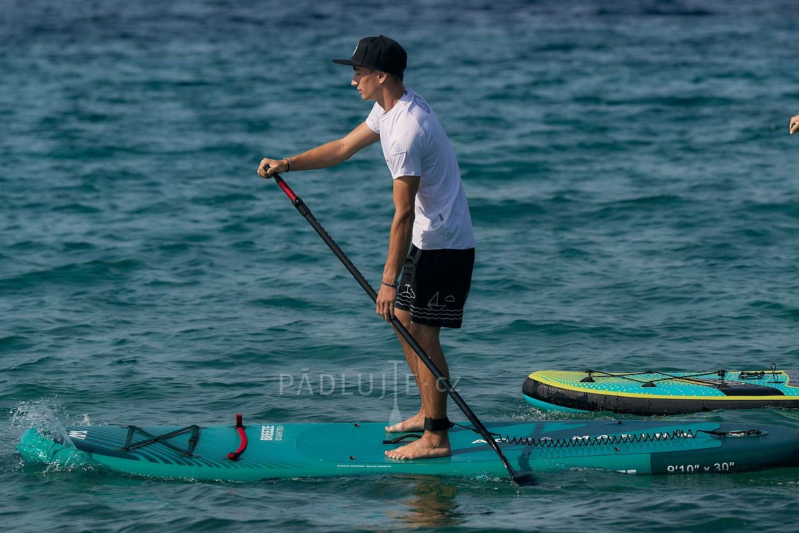 Tričko pánské PADDLEBOARDING STAMP WHITE lycra krátký rukáv