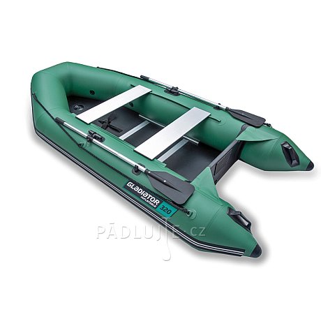 Člun GLADIATOR LIGHT AK320WF green - nafukovací člun s dřevěnou podlahou