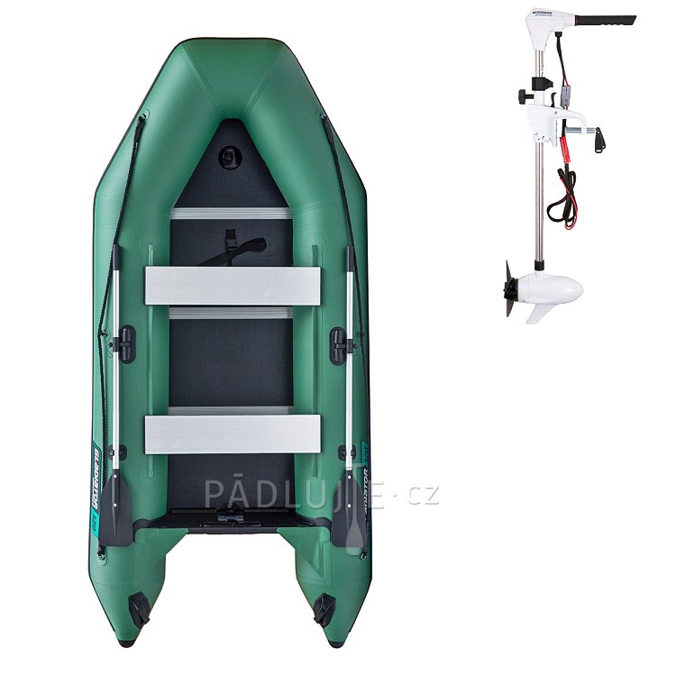 Člun GLADIATOR LIGHT AK320WF green - nafukovací člun s dřevěnou podlahou