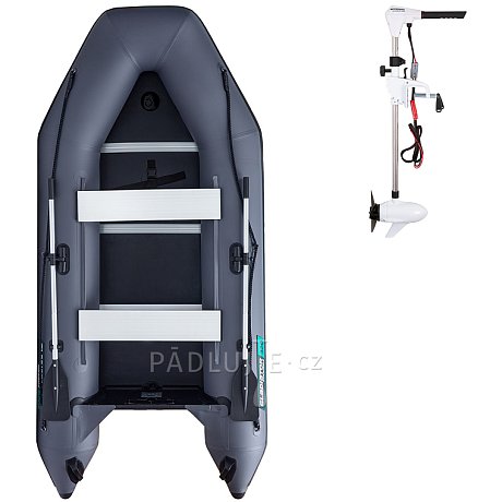 Člun GLADIATOR LIGHT AK320WF dark grey - nafukovací člun s dřevěnou podlahou