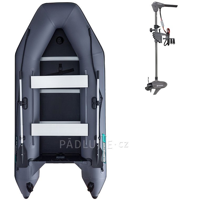 Člun GLADIATOR LIGHT AK320WF dark grey - nafukovací člun s dřevěnou podlahou
