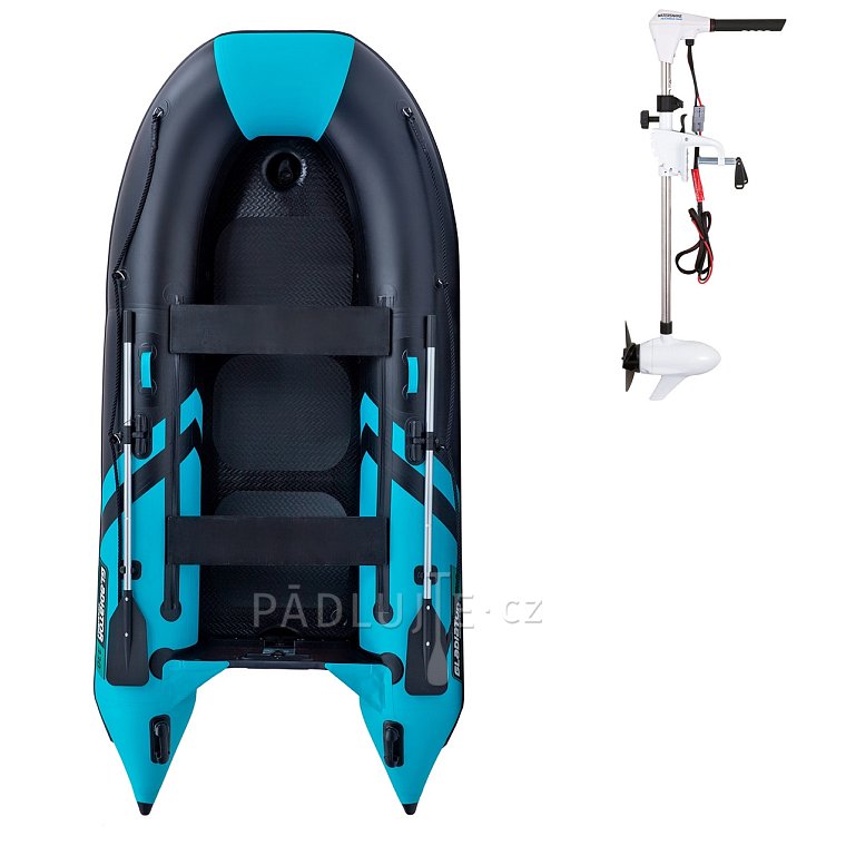 Člun GLADIATOR CLASSIC B330AD black turquoise - nafukovací člun s vysokotlakou podlahou