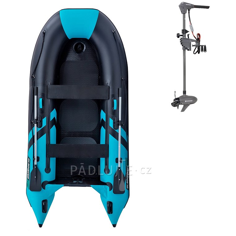 Člun GLADIATOR CLASSIC B330AD black turquoise - nafukovací člun s vysokotlakou podlahou