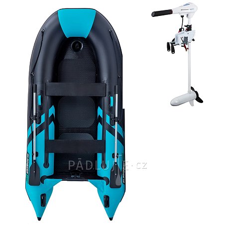 Člun GLADIATOR CLASSIC B330AD black turquoise - nafukovací člun s vysokotlakou podlahou