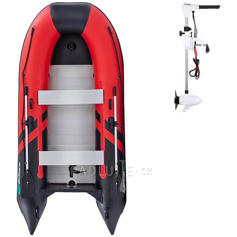Člun GLADIATOR CLASSIC B330AL red black - nafukovací člun s hliníkovou podlahou