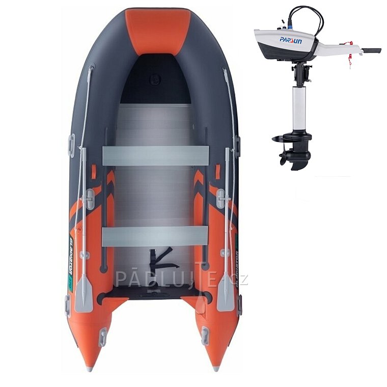 Člun GLADIATOR CLASSIC B370AL orange dark gray - nafukovací člun s hliníkovou podlahou