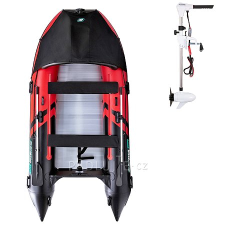 Člun GLADIATOR ACTIVE C370AL red black - nafukovací člun s hliníkovou podlahou