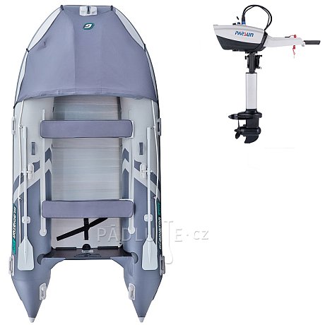 Člun GLADIATOR ACTIVE C370AL light dark grey - nafukovací člun s hliníkovou podlahou